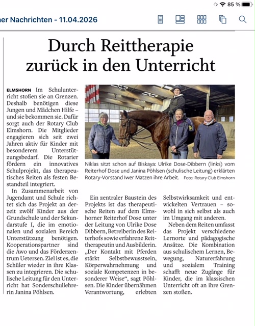 Reittherapie für Schultraining